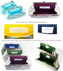 wedding photo - Personalization, Monogram, Inscription, Message - Custom Personalized Label Add On For Bridesmaid Clutches
