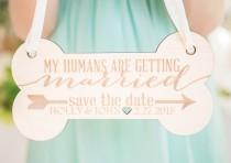 wedding photo - Pet Sign for Engagement Save the Date Photography - Dog Save the Date Sign for Wedding Pictures, Personalized Wedding Sign (Item - EPS100)