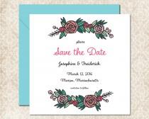 wedding photo - Pretty Peony Wedding Save the Date, Printable Wedding Save the Date, Pretty Garden Wedding, Spring & Summer, Marion Collection