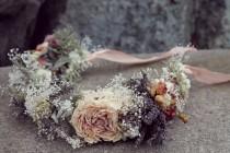 wedding photo - custom bridal crown, wheat bridal crown, blush bridal crown, neutral bridal crown, autumn bridal crown, lavender bridal crown, dried flower