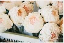 wedding photo - Wedding flowers,wedding bouquet,wedding peonies,paper flower bouquet,ivory peonies 3pcs,paper flowers,bridal flower,peonies bouquet,