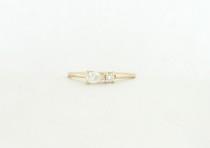wedding photo - Pear Shape Diamond Engagement Ring Set with Round Brilliant Cut Diamond On the Side