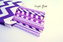 wedding photo - Sugar Plum Purple, Purple Straws *Purple Party *Princess party  *Purple straws - Paper Straws *Purple Wedding Decorations *Purple Bridal