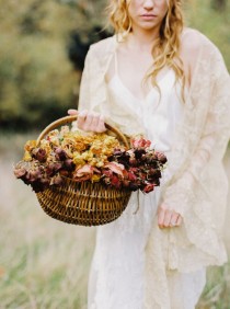 wedding photo -  Moody Creekside Bridal Inspiration in Copper Tones