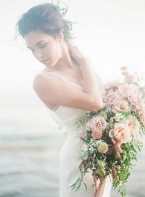 wedding photo -  Blush and Peach Coastal Wedding Inspiration