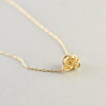 wedding photo - Gold Knot Necklace, Knotted Jewelry, Bridesmaid Gift , Love Knot Necklace