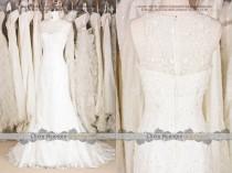 wedding photo - Vintage Lace Mermaid Wedding Dress,Illusion Neckline Sequined Lace Wedding Dress, Mermaid Lace Wedding Gown,Boho Bohemian Wedding Dress W544