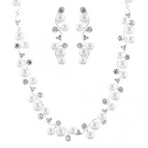 wedding photo -  Crystal Rhinestone Pearl Jewelry Set