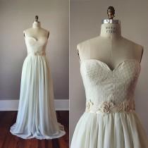wedding photo - Louise Dotted Swiss Strapless Wedding Dress / Bustier Wedding Dress / Vintage Inspired Dress / Cotton and Silk / Swiss Dot