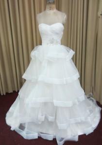 wedding photo - Layered Ruffled Organza with Horsehair Braid, Ruched Sweetheart Neckline and Embellishments