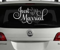wedding photo - Just Married Car Decal, Just Married Sign for Car, Wedding Car Decoration, Wedding Car Decal, Custom Just Married Sign, Wedding Decoration