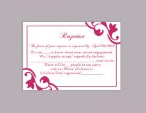 wedding photo -  DIY Wedding RSVP Template Editable Word File Download Rsvp Template Printable RSVP Cards Fuchsia Hot Pink Rsvp Card Elegant Rsvp Card