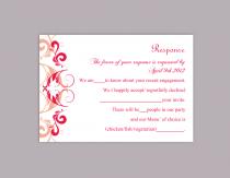 wedding photo -  DIY Wedding RSVP Template Editable Word File Instant Download Rsvp Template Printable RSVP Cards Peach Pink Rsvp Card Elegant Rsvp Card