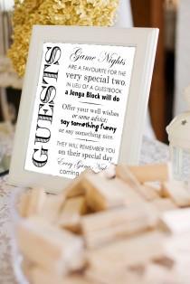 wedding photo - Printable Jenga Guestbook Sign- - Wedding Guestbook, Engagement Party