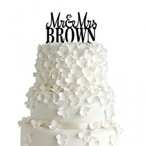 wedding photo -  Custom Personalized Mr & Mrs Wedding Cake Topper with Your Last Name