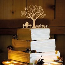 wedding photo -  Rustic Wedding Cake Topper - Mr and Mrs
