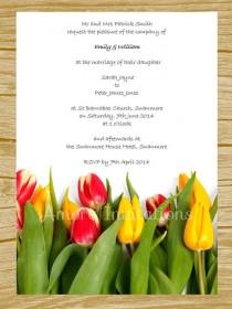 wedding photo - DIY Digital Printable Yellow & Red Tulips Wedding / Birthday / Party Invitation Template – Downloadable - Instant Download – Microsoft Word