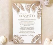 wedding photo - The Leilani Suite - Letterpress  Elopement Announcement - Sample, Hawaii, Destination Wedding, Classic, Nautical, Beach, Palm Trees, Florida