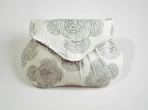 wedding photo - Ivory and Gray Clutch, Grey Floral Bag, Small Clutch Purse, Bridesmaid Purse