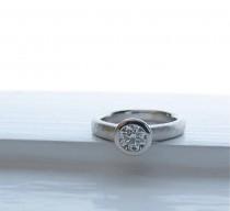 wedding photo - Platinum and Diamond All Weather  Engagement Ring