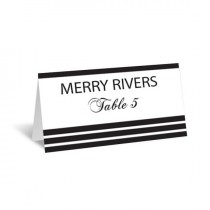 wedding photo -  Stripes Wedding Place Card Editable PDF Template - Foldover Black Striped Printable Escort Card - Avery 5302 - DIY You Print