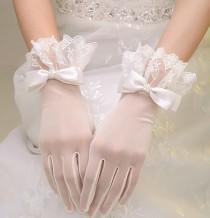 wedding photo - wedding gloves lace gloves white bridal gloves in handmade