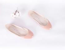 wedding photo - Blush Patent Leather Ballet Flats 