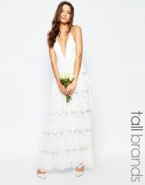 wedding photo - Fame And Partners Tall Bridal Tiered Maxi Dress
