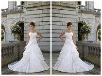 wedding photo -  Strapless Luxurious Satin A-line Sweetheart Bridal Gown with Sweetheart Neckline