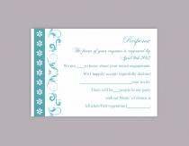 wedding photo -  DIY Wedding RSVP Template Editable Word File Instant Download Rsvp Template Printable RSVP Cards Aqua Blue Rsvp Card Elegant Rsvp Card