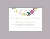 wedding photo -  DIY Wedding RSVP Template Editable Word File Instant Download Rsvp Template Printable RSVP Cards Floral Purple Rsvp Card Elegant Rsvp Card