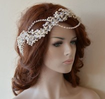wedding photo -  Wedding Hair Wreaths & Tiaras, Crystal and Pearl Headpiece, Wedding Hair Accessories, Bridal Headpiece Tiara, Wedding Headband