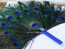 wedding photo - Small Peacock Feather Favor Fan Costume Accessory