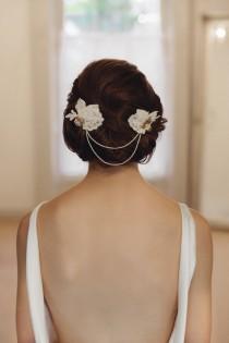 wedding photo - Fern Lace and Double Leaf Beaded headpiece/hairvine