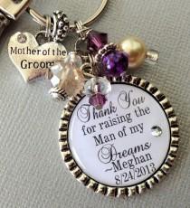 wedding photo - PERSONALIZED Mother of the Groom gift- thank you for raising man of my dreams, amazing man, blessed to be his wife, thank you gift PURPLE