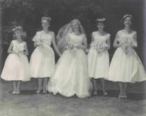 wedding photo - 1950's Bride and Bridemaids with Floral Crowns