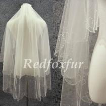 wedding photo - 2T Ivory Wedding dress Veil Refinement Hand-beaded Veil Wrist length Bridal Veil Wedding Accessories With comb