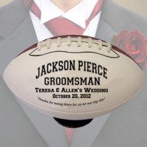 wedding photo - Full Size Personalized Groomsmen Footballs