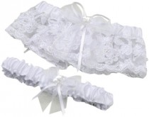 wedding photo -  Lace Pearl Garter Set