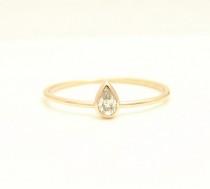 wedding photo - Diamond Engagement Ring - Pear Diamond Ring - Engagement Ring - Gold Diamond Ring - 14k Gold Ring