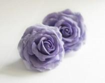 wedding photo - Purple flower hair clip - rose hair clip - purple wedding flower clip - wedding hair clip - purple rose - purple hair accessory