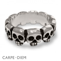 wedding photo - Mens Skull Ring Sterling Silver Cool Wedding Band Personalize Jewelry