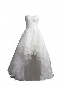 wedding photo -  Hi Low Organza Strapless Bridal Gown