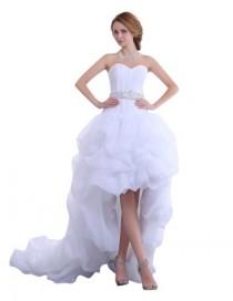 wedding photo -  Chiffon Sweetheart Wedding Dress with Long Tail
