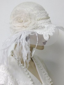 wedding photo - 1920's Flapper Wedding Cloche/Reserved For Laura