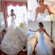 wedding photo - 2016 Glamorous Custom Made Mermaid Wedding Dresses Sexy Sweetheart Backless Lace Appliquse Pearls Bridal Gowns Long Cathedral Tulle Train Online with $127.23/Piece on Hjklp88's Store 