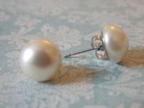 wedding photo - Hypoallergenic Pearl Post Earrings Surgical Steel Pearl Studs Bridesmaids Pearl Earring Posts Nickel Free Pearl Posts Classic Pearl Studs