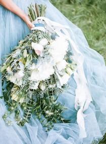wedding photo - Blue Thistle In Bouquet