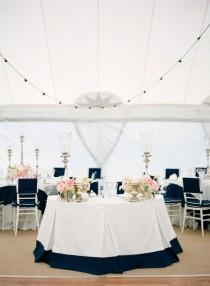 wedding photo - Nautical Navy & Pink Florida Wedding