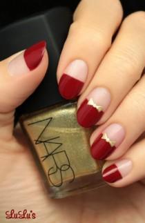 wedding photo - Mani Monday: Red And Gold Bow Nail Tutorial